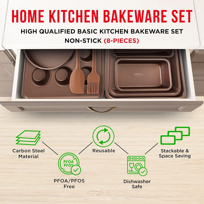 Non-Stick Carbon Steel Bakeware Set - 10-Piece