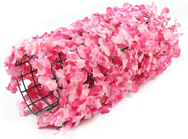 10Pcs Artificial Flower Wall Panel - Wedding Silk Floral Backdrop 10 pcs Pink