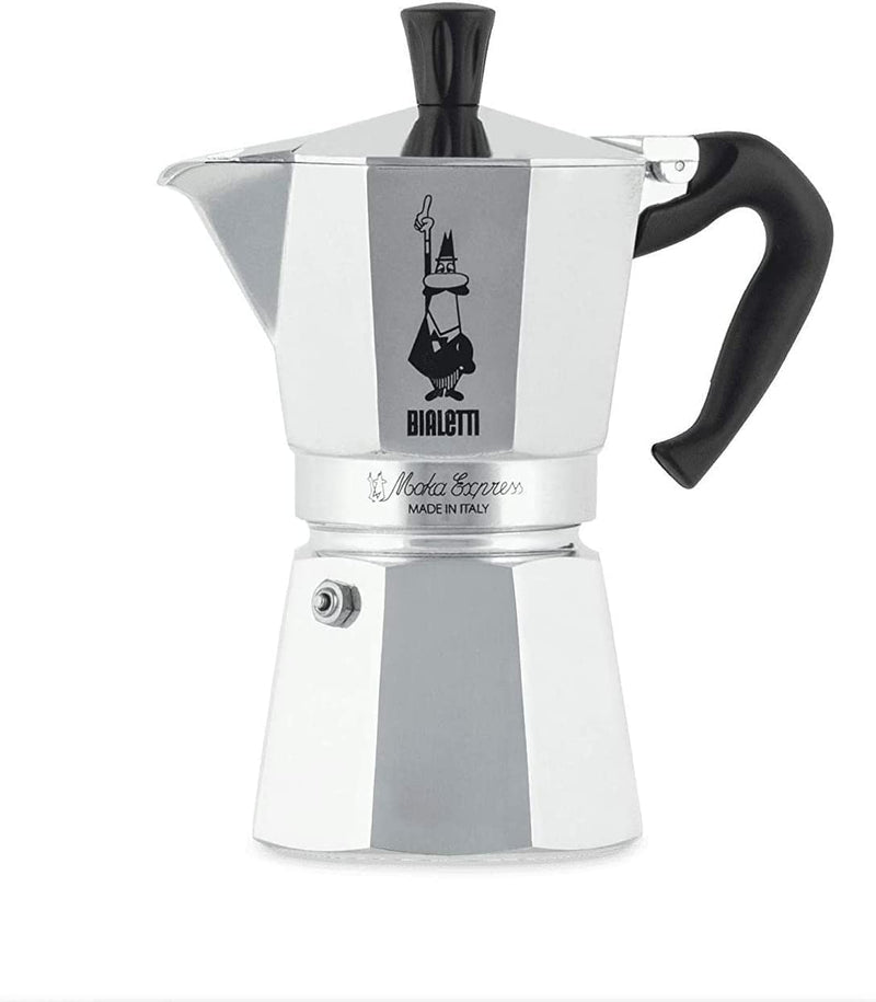 Bialetti - Moka Espress: Iconic Stovetop Espresso Maker, Makes Real Italian Coffee, Moka Pot 6 Cups (6 Oz), Aluminium, Silver