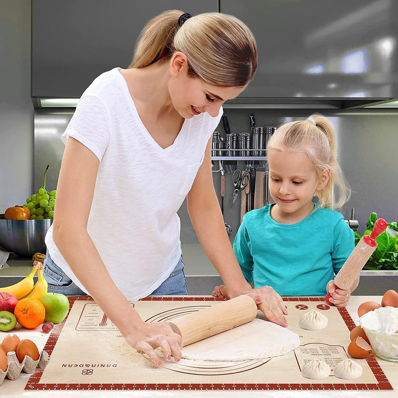 Extra Thick Silicone Baking Mat Non-Stick Large Sheet Mat with Measurement - Reusable for Baking and Dough Rolling