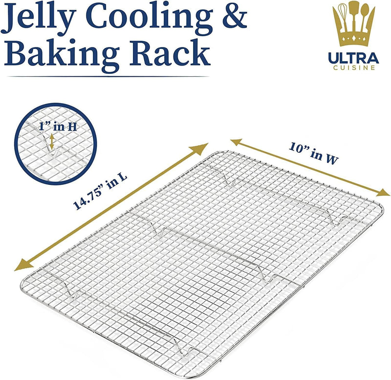 Ultra Cuisine Stainless Steel Cooling and Baking Rack Set - 115 x 165-inch - Set of 2