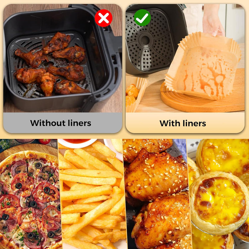 Air Fryer Disposable Parchment Liners - 125 Pack 8 Inch Non-Stick - for Airfryer Baskets Steaming  Microwaving