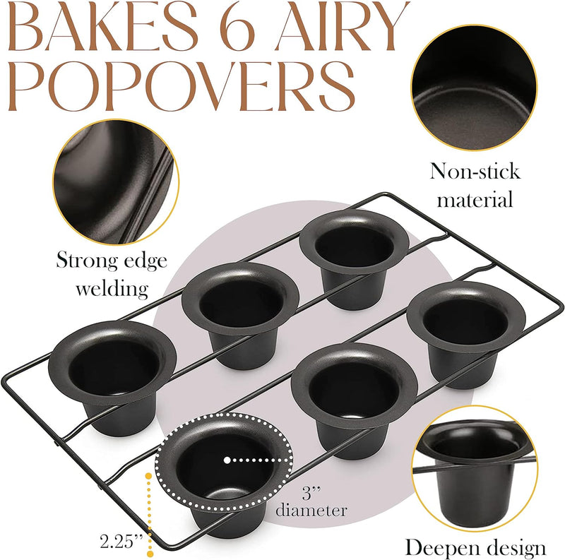 Epica Nonstick Popover Pan - Perfect for Yorkshire Puddings Frittatas Muffins Quiches and More