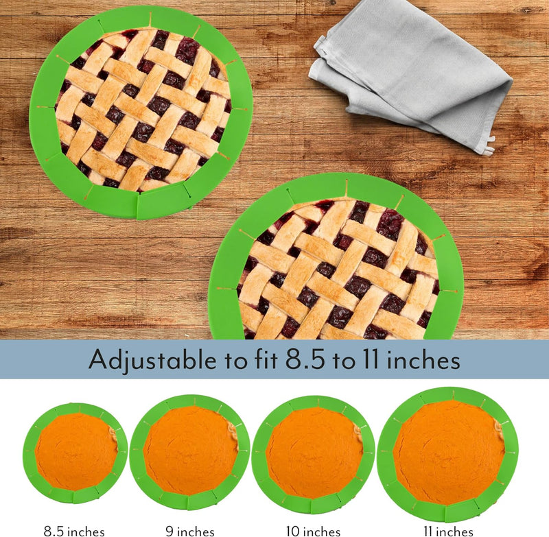 2-Pack Silicone Pie Crust Shields - Green