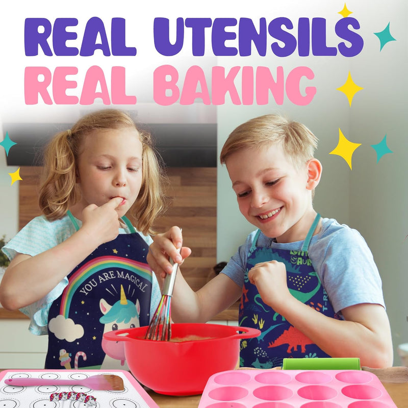 Kids Baking Set - 14pc Unicorn Chef Kit - Cooking Gift for Boys  Girls 4-12 Unicorn Theme