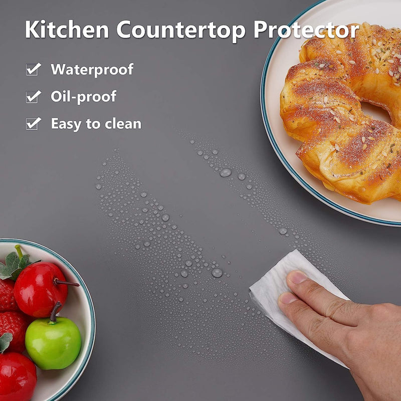 Large Silicone Kitchen Counter Mat 25 x 17 Nonslip Heat Resistant Multipurpose Pad - Black