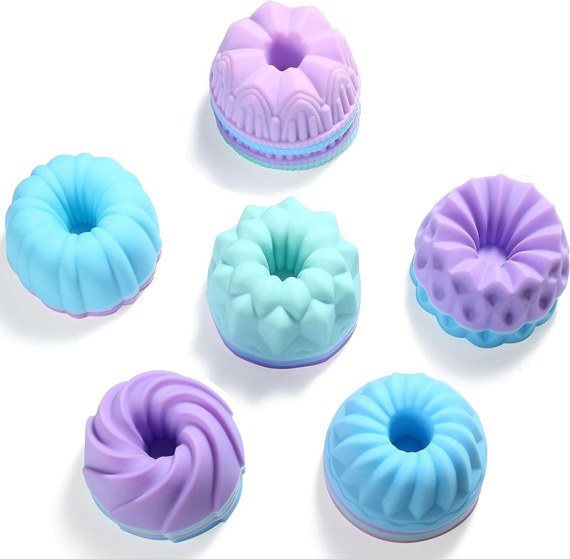 24-Pack Silicone Donut Mold Baking Cups Bagel  Muffin Pan - Nonstick Microwave  Dishwasher Safe