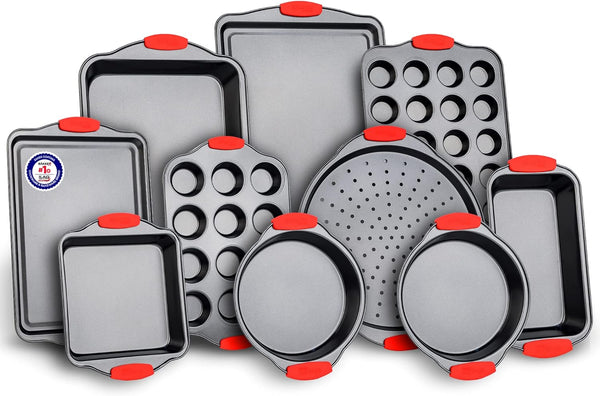 10-Piece Non-Stick Bakeware Set with Silicone Handles - by Bakken