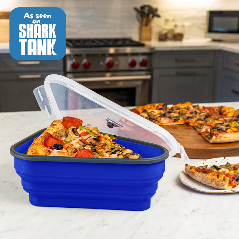 The Perfect Pizza Pack - Reusable Pizza Storage Container with 5 Microwavable Trays - BPA-Free Organizer for Space-Saving Red