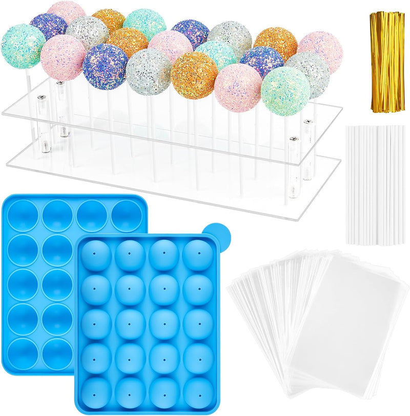 12-Cavity Cake Pop Maker Set with Display Stand and Accessories