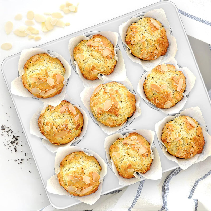 Stainless Steel 6-Cup Muffin Pan Set - Non-toxic  Dishwasher Safe - Regular Size