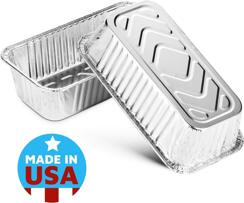 Aluminum Disposable Loaf Pans - Foil Bread Containers for Baking and Takeout - 50-Pack Bulk Pack