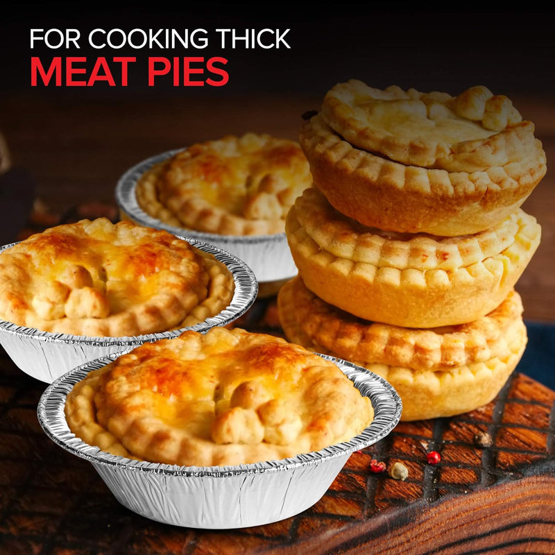 50 Count Disposable Mini Foil Pie Pans for Baking - Recyclable and Durable