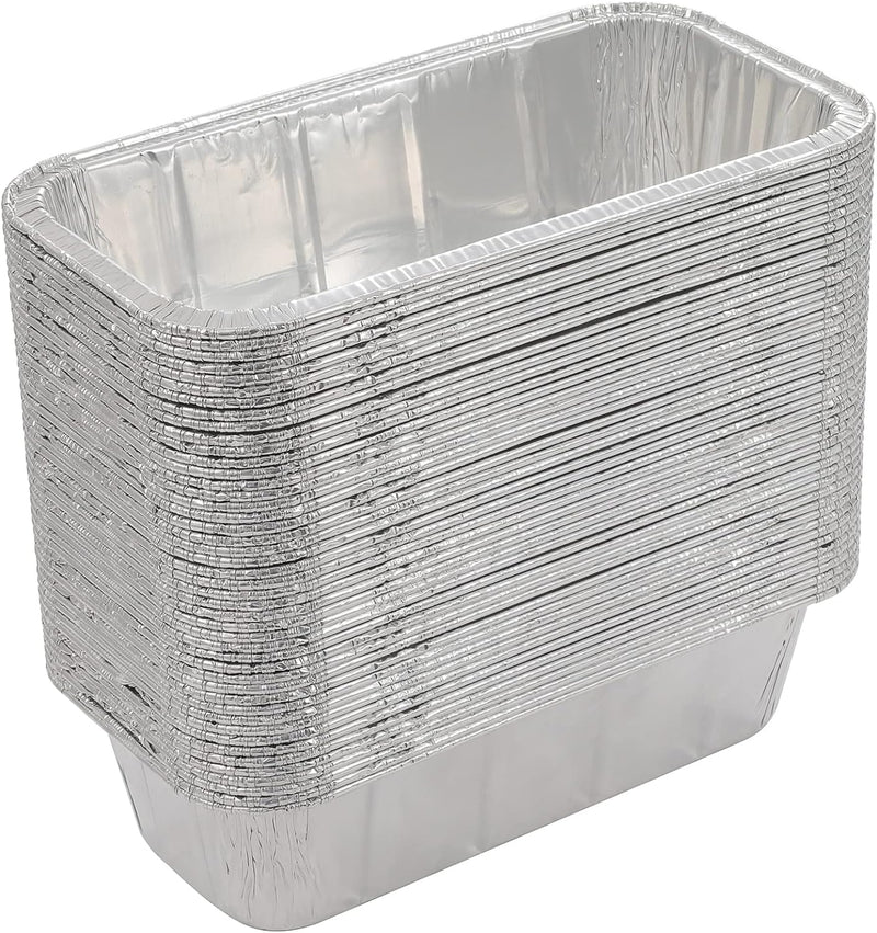 Heavy Duty Disposable Aluminum Foil Bread Pans - 50 Pack Standard Size