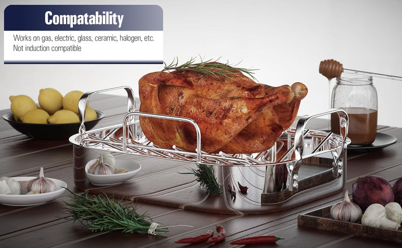 Stainless Steel Roaster with Rack - Cooks Standard 16x13 Rectangular