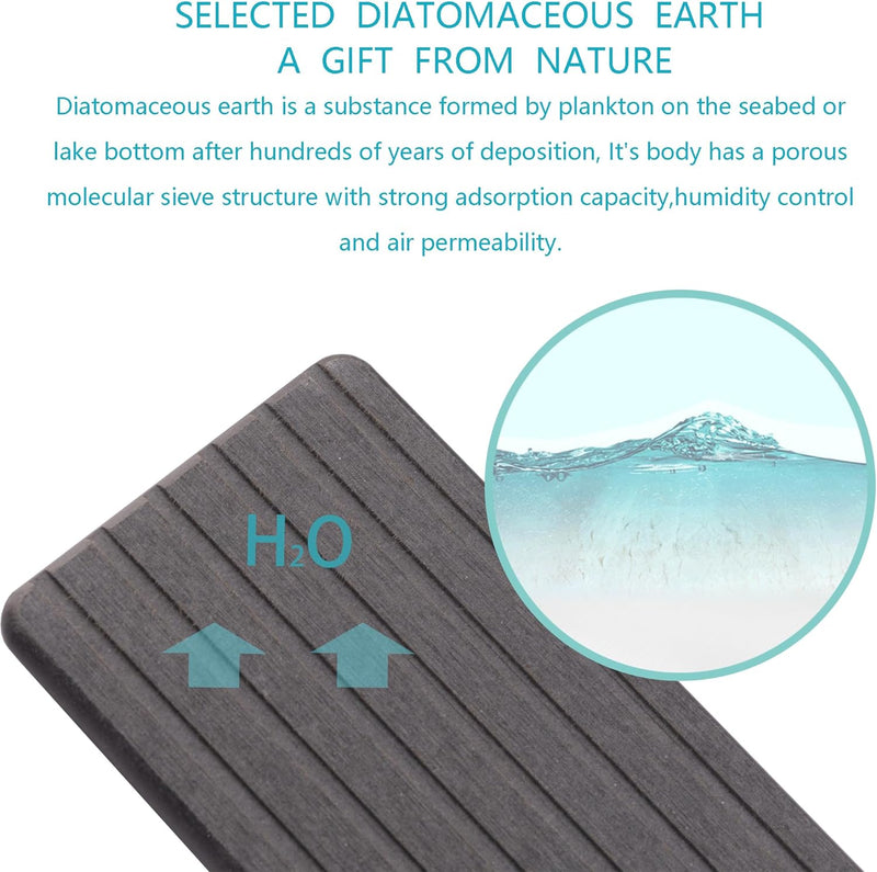 NiuYichee Diatomite Coasters - Set of 2 Water Absorbing Stone for Home - Grooved Design