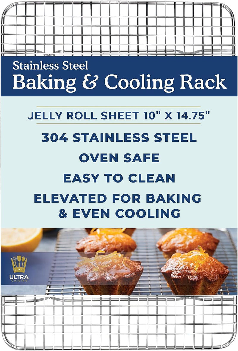 Ultra Cuisine Stainless Steel Cooling and Baking Rack Set - 115 x 165-inch - Set of 2