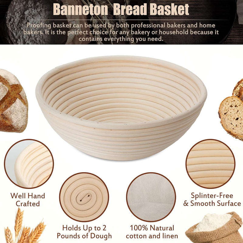 Banneton Bread Proofing Basket Set - Sourdough Bread Making Kit 17 Pieces