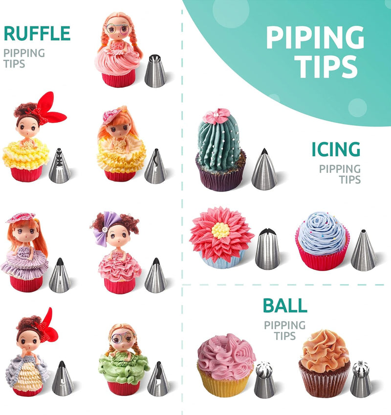 Russian Piping Tips - Complete Cake Decorating Kit with 36 Tulip Icing Nozzles