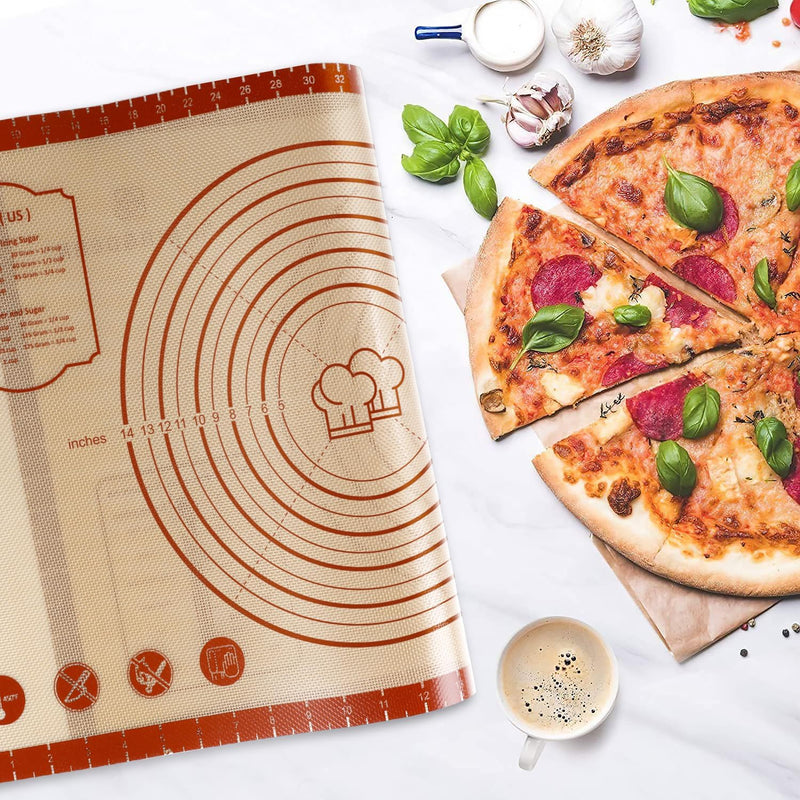 Extra Thick Silicone Baking Mat Non-Stick Large Sheet Mat with Measurement - Reusable for Baking and Dough Rolling