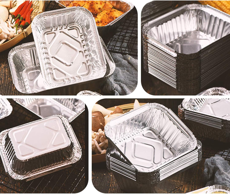 Heavy Duty Disposable Aluminum Foil Bread Pans - 50 Pack Standard Size