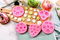 GELIFATLE Flower Fondant Cake Molds, Daisy, Rose, Chrysanthemum and Small Flower Candy Silicone Molds for Chocolate Fondant Polymer Clay Soap Crafting Projects & Cake Decoration (5pack)