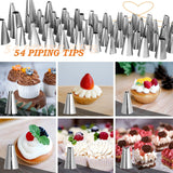 114Pcs Cake Decorating Supplies Kit for Beginners, Cupcake Decorating Tools Baking Supplies Set for Kids and Adults, Cake Turntable Stands, Piping Tips & Bags, Icing Smoother & Spatulas
