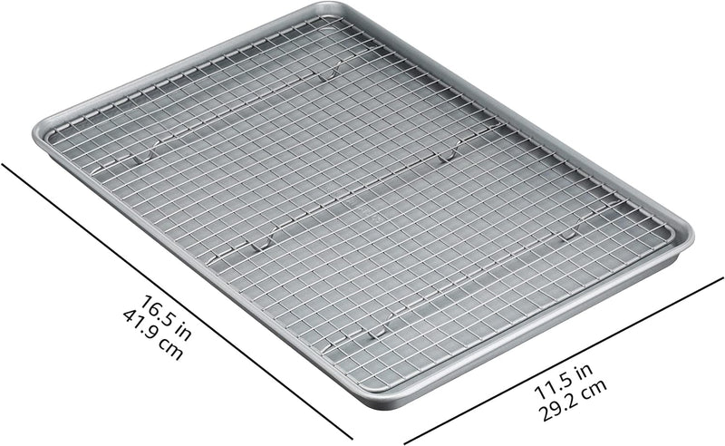 Nonstick Baking Sheets  Cooling Rack Set - Half Sheet Size 2-Pack