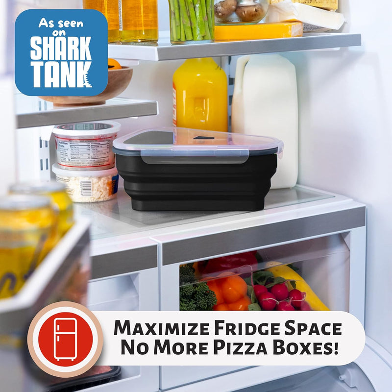 The Perfect Pizza Pack - Reusable Pizza Storage Container with 5 Microwavable Trays - BPA-Free Organizer for Space-Saving Red