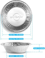 MontoPack Disposable 5" Aluminum Foil Pie/Tart Pan (50 Pack) | 5 Inch Round Cake Pan for Baking Personal Mini Pies, Homemade Cakes & Quiche | Oven Safe Foil Tins Easily Stack & Store, Freeze & Reheat