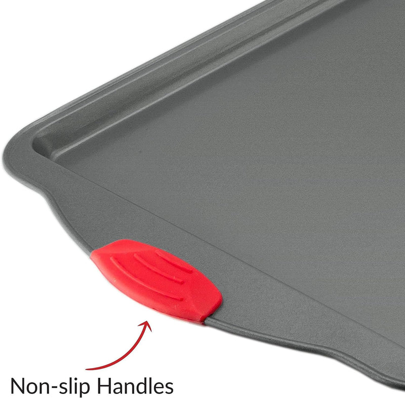 Set of 3 Nonstick Baking Sheet Trays - Non-toxic Dent and Warp Resistant