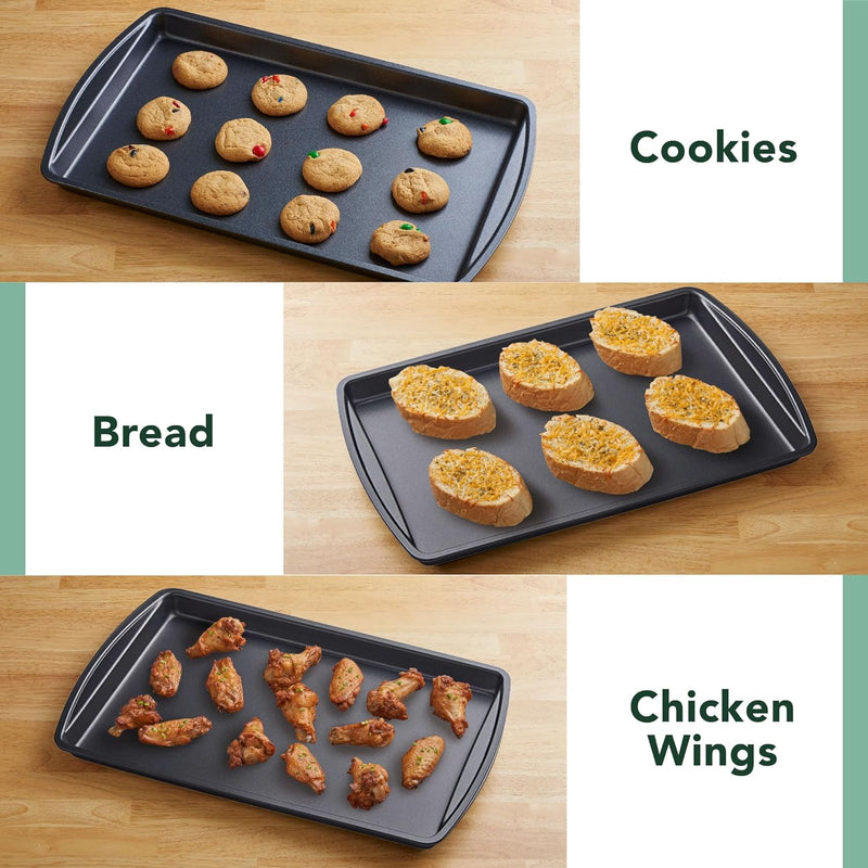 Non-Stick Baking Sheets Set of 3 - Oven  Dishwasher Safe