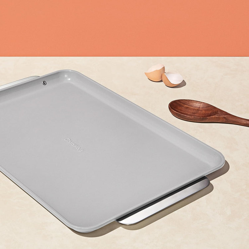 Non-Stick Ceramic Baking Sheet - Naturally Slick Coating - Non-Toxic - Perfect for Baking  Roasting - Large Size - Cream