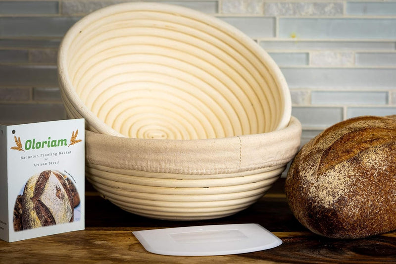 Sourdough Bread Banneton Proofing Basket Set with Dough Scraper