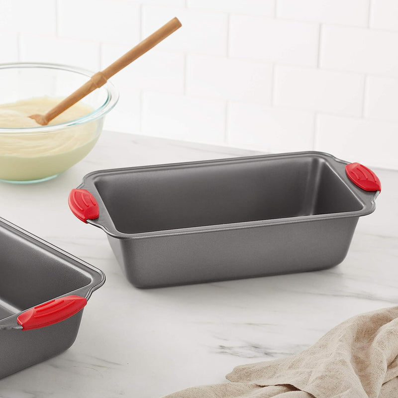 Set of 2 Gray Bread Loaf Pans 95 x 5 Inch Rectangular Baking