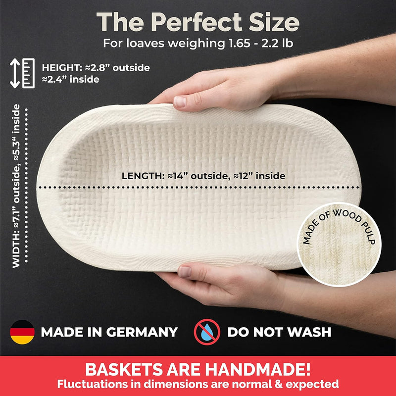 Artisan Sourdough Bread Proofing Basket - German Made 750g Wood Pulp Banneton