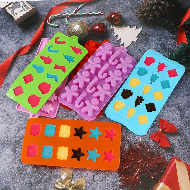 Christmas Silicone Molds - 6Pcs Baking  Candy Molds for Cake Toppers and Decorations