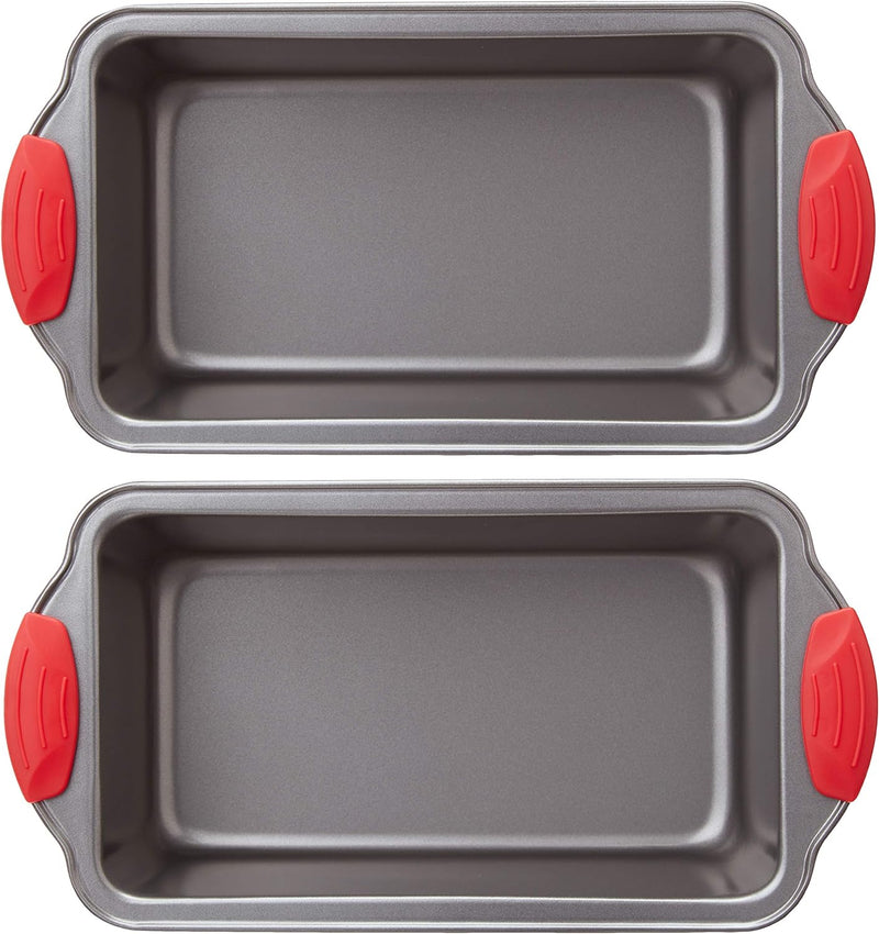 Set of 2 Gray Bread Loaf Pans 95 x 5 Inch Rectangular Baking