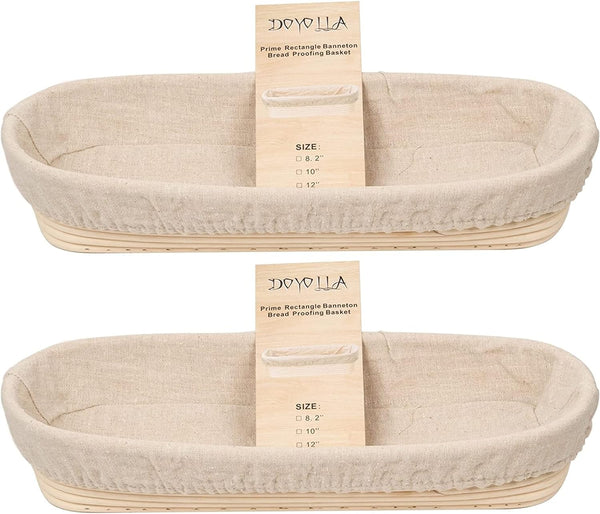 Sourdough Bread Proofing Baskets - Set of 2 with Liners