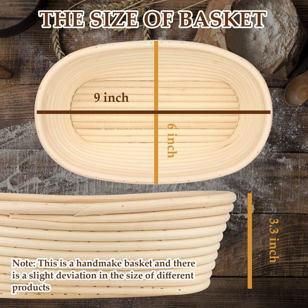 Handmade Banneton Bread Proofing Basket for Sourdough Bread Baking - 96 x 6 x 3 inches