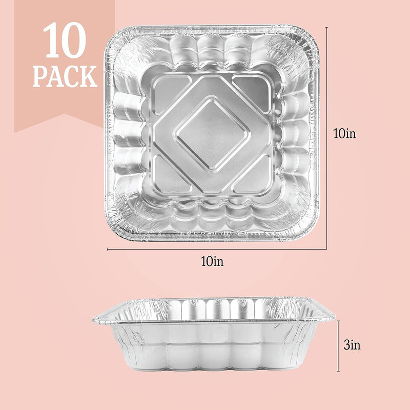 PLASTICPRO Disposable Square Aluminum Baking Pans - Pack of 25 3x3x2 inches