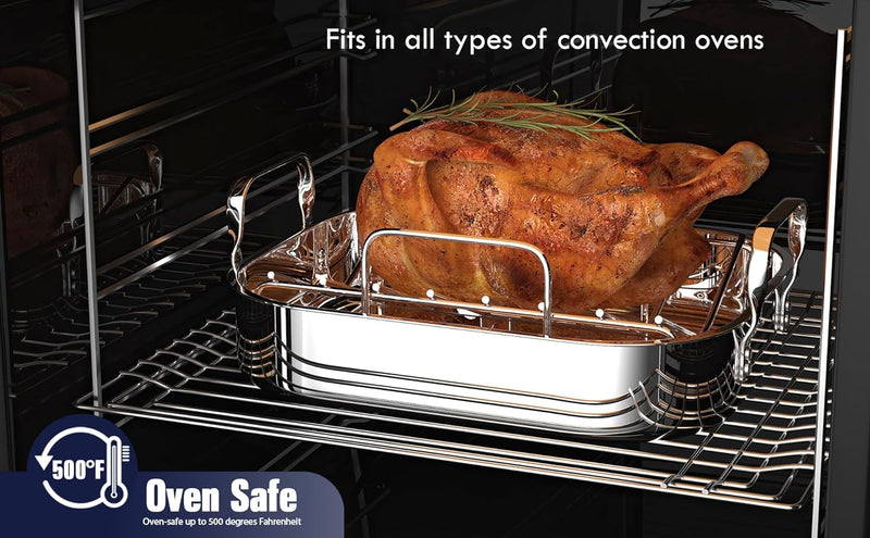 Stainless Steel Roaster with Rack - Cooks Standard 16x13 Rectangular