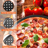 mobzio Baking Steel Pizza Pan with Holes, Round Pizza Pan for Oven, 9 Inch, 11 Inch, 12 Inch Bakeware Pizza Tray, Nonstick Baking Supplies Home Restaurant Kitchen Steel Crisper Pizza Pan Set (3 Pcs)