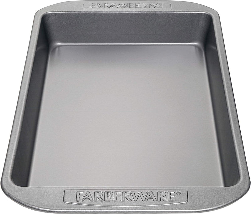 Farberware Nonstick Bakeware Cake Pan with Lid - 9x13 Inches Gray