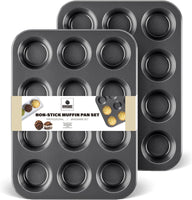 Vnray Silicone Muffin Baking Pan & Large Cupcake Tray 12 Cup - Nonstick  Cake Molds/Tin, Silicon Bakeware, BPA Free, Dishwasher & Microwave Safe (12