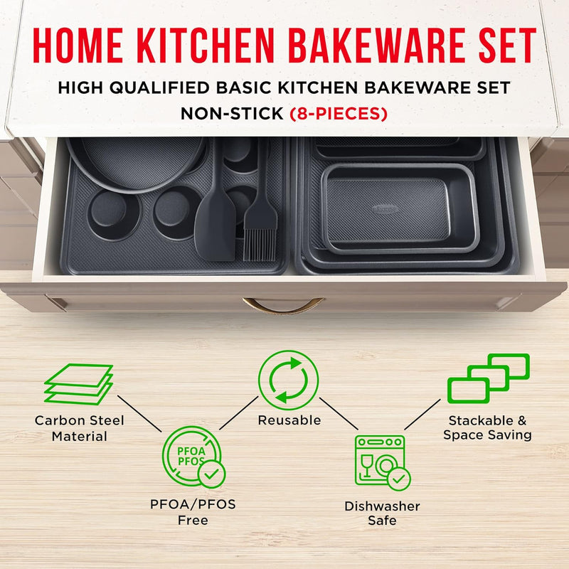 Non-Stick Carbon Steel Bakeware Set - 10-Piece