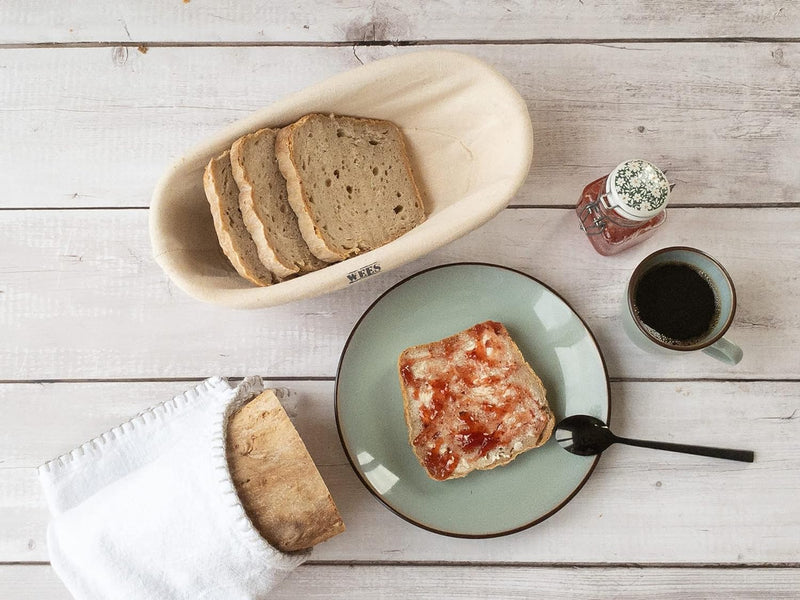 Handmade Bread Banneton Proofing Basket with Linen Cloth and User Guide