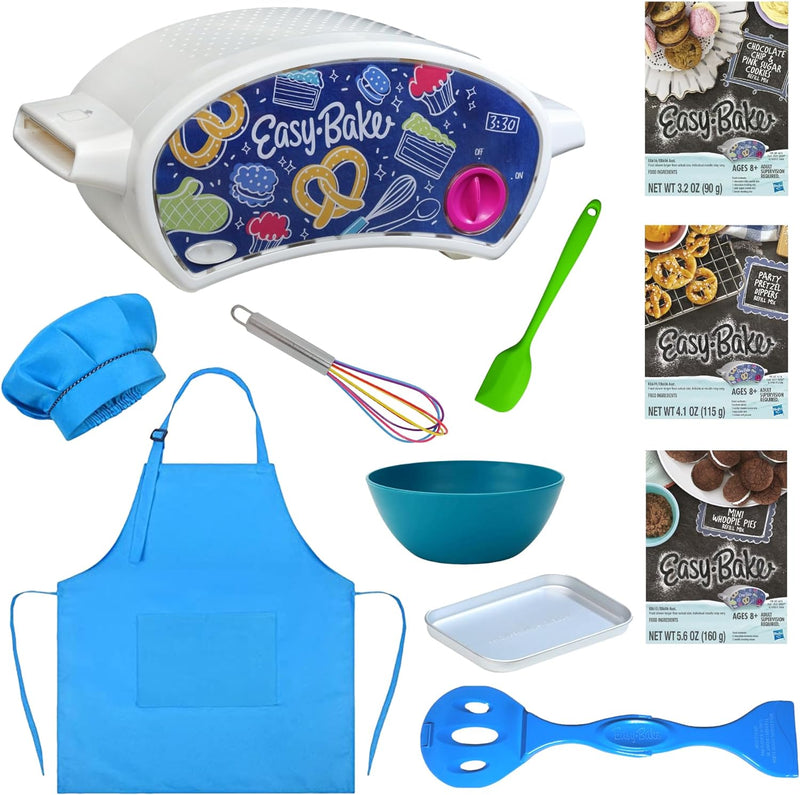 Kids Ultimate Baking Bundle - 11 Items - Oven Mixes Apron Hat Tools Heroic Hot Pink