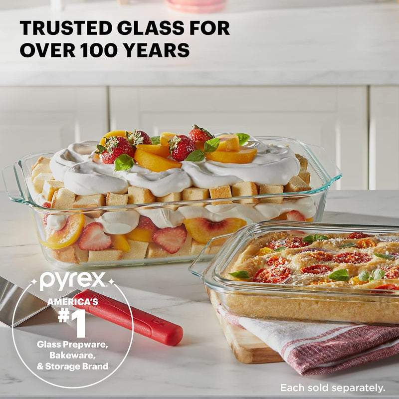 Pyrex Deep Glass Casserole Baking Dish with Lid - Oven Freezer Microwave Safe