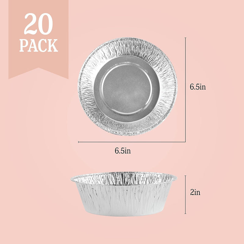 PLASTICPRO 6 Disposable Aluminum Cake Pans - Pack of 20 Oven  Freezer Safe